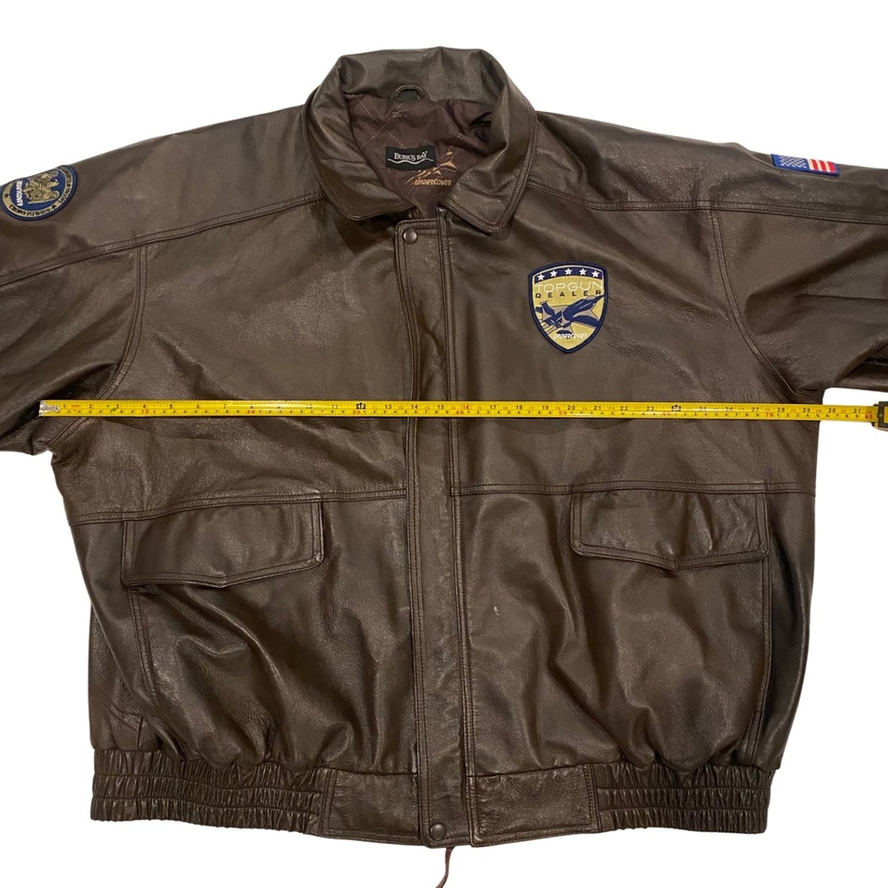 Bunkers Bay Leather Bomber Jacket - Top Gun Dealer Undercover w/ Patches - 3XL - Picture 9 of 9